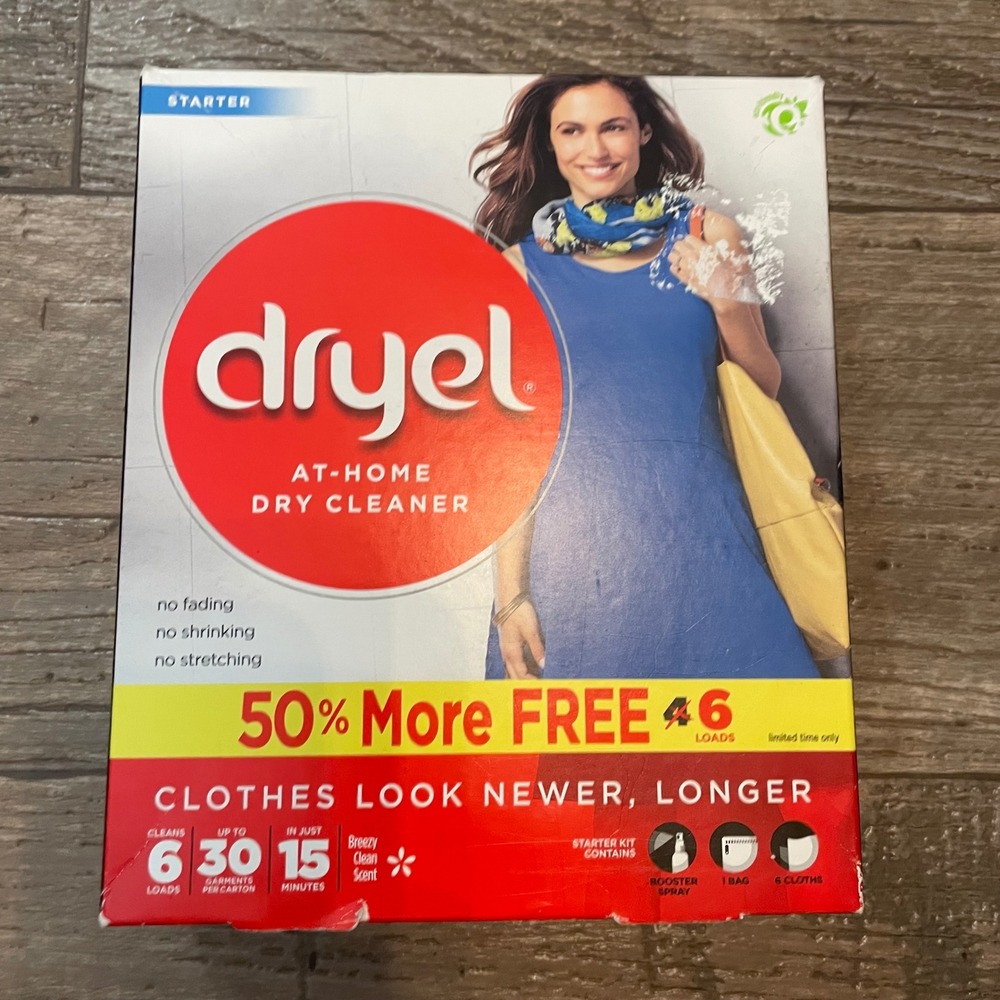 Dryel At-Home Dry Cleaner Starter Kit 6 Loads Breezy Clean Scent 209093 NEW